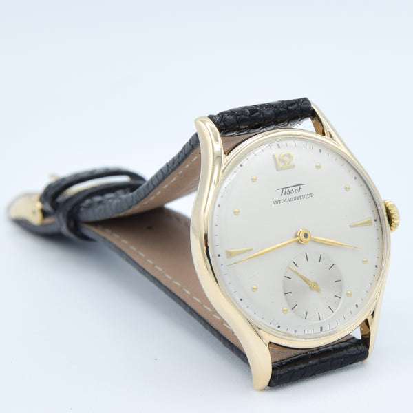 1949 Tissot Manual Wind Dress Watch in 14ct Gold Case with Original Dial 34mm Cal 27