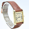 1980s Cartier Ladies Tank 925 Sterling Silver Gilt Vermeil Mechanical Manual Wind with Classic Roman Dial