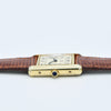 1980s Cartier Ladies Tank 925 Sterling Silver Gilt Vermeil Mechanical Manual Wind with Classic Roman Dial