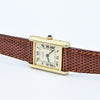 1980s Cartier Ladies Tank 925 Sterling Silver Gilt Vermeil Mechanical Manual Wind with Classic Roman Dial