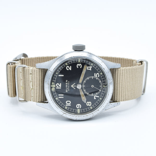 1945 Buren Grand Prix British Military Issue WWW Dirty Dozen Wristwatch Army