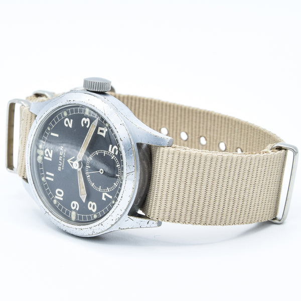 1945 Buren Grand Prix British Military Issue WWW Dirty Dozen Wristwatch Army