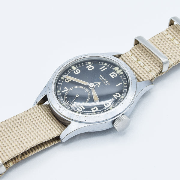 1945 Buren Grand Prix British Military Issue WWW Dirty Dozen Wristwatch Army