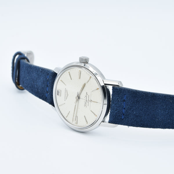 1961 Stunning Longines Flagship Automatic Date at 12 O'Clock Model 3106 in Stainless Steel