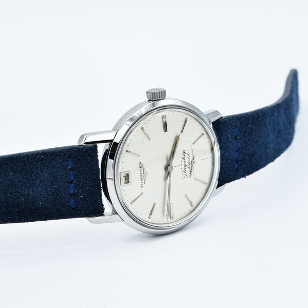 1961 Stunning Longines Flagship Automatic Date at 12 O'Clock Model 3106 in Stainless Steel
