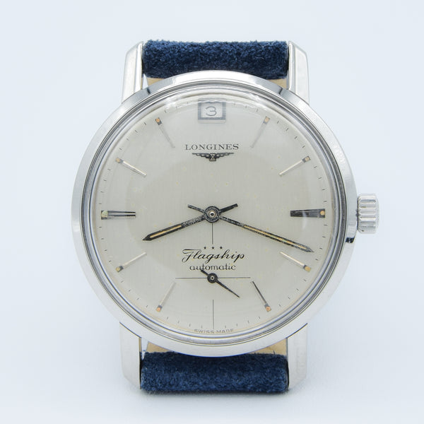 1961 Stunning Longines Flagship Automatic Date at 12 O'Clock Model 3106 in Stainless Steel