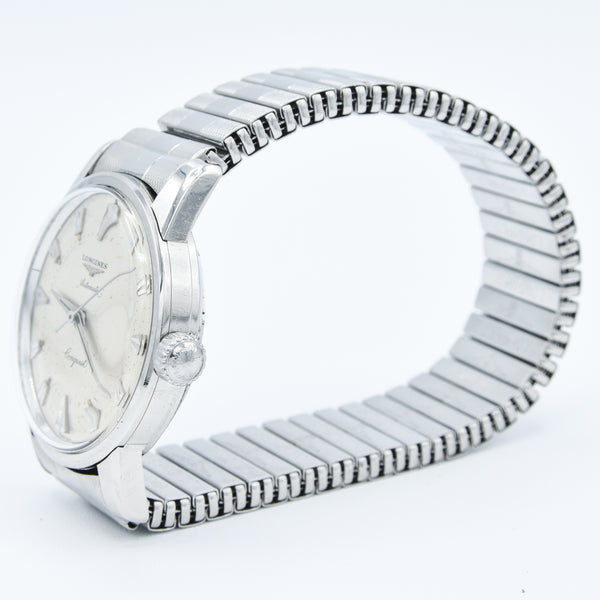 1959 Longines Conquest Model 9000 Full Set in Stainless Steel on Bracelet with Box and Papers & Tags