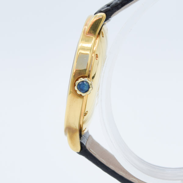 1990s Cartier 'Must de' Ronde with Roman Numerals in 925 Sterling Silver Gilt Vermeil Case Model 1810