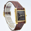 1970s Cartier Ladies Tank Mechanical Manual Wind with Unique Patina Dial in 925 Sterling Silver Gilt Vermeil Case