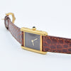 1970s Cartier Ladies Tank Mechanical Manual Wind with Unique Patina Dial in 925 Sterling Silver Gilt Vermeil Case