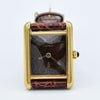 1970s Cartier Ladies Tank Mechanical Manual Wind with Unique Patina Dial in 925 Sterling Silver Gilt Vermeil Case