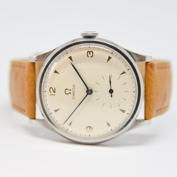 1938 Omega Large Jumbo 38mm in Stainless Steel Case with Sub Seconds Fully Restored