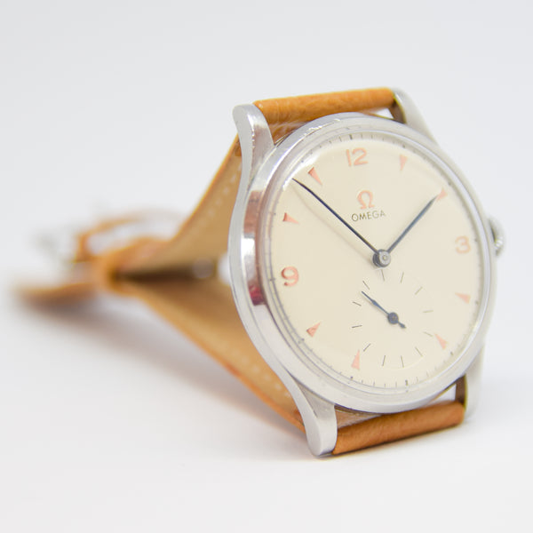 1938 Omega Large Jumbo 38mm in Stainless Steel Case with Sub Seconds Fully Restored