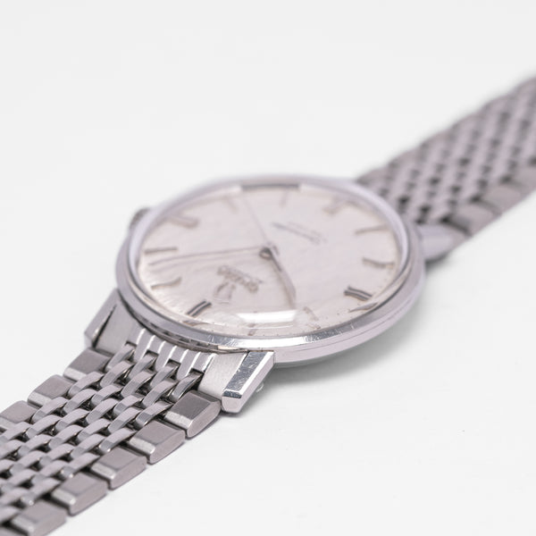 1967 Omega Seamaster Automatic De Ville Linen Dial Model 165.020 Cal 552 on Flat Beads of Rice Bracelet