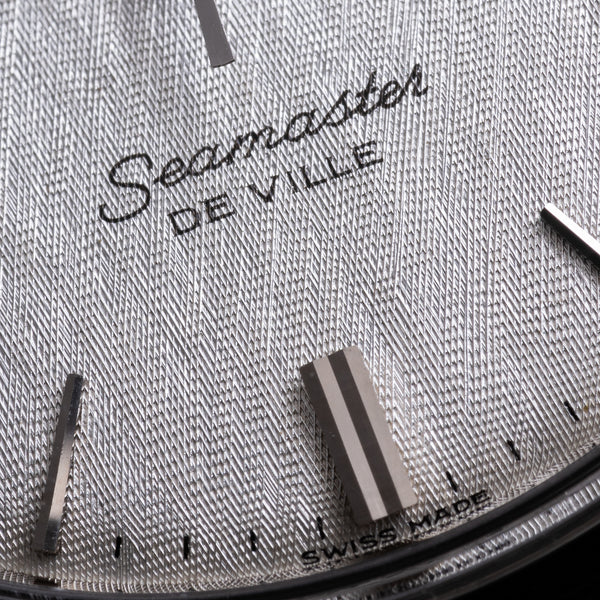 1967 Omega Seamaster Automatic De Ville Linen Dial Model 165.020 Cal 552 on Flat Beads of Rice Bracelet