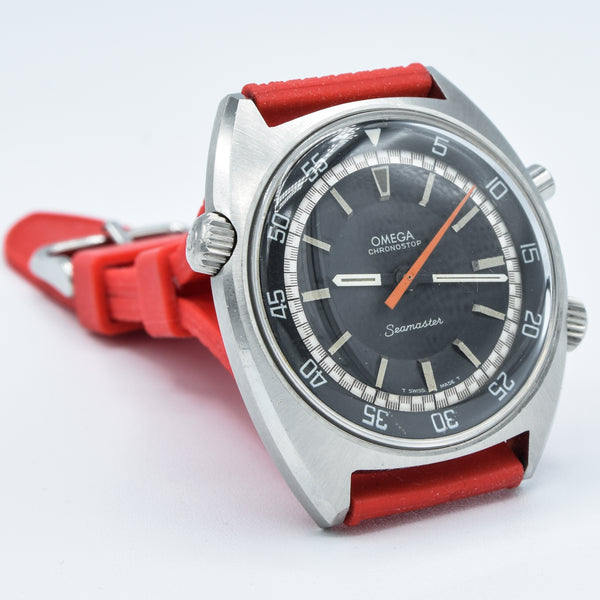 1968 Omega Seamaster Chronostop Dive Style Watch Model 145.008 in Stainless Steel