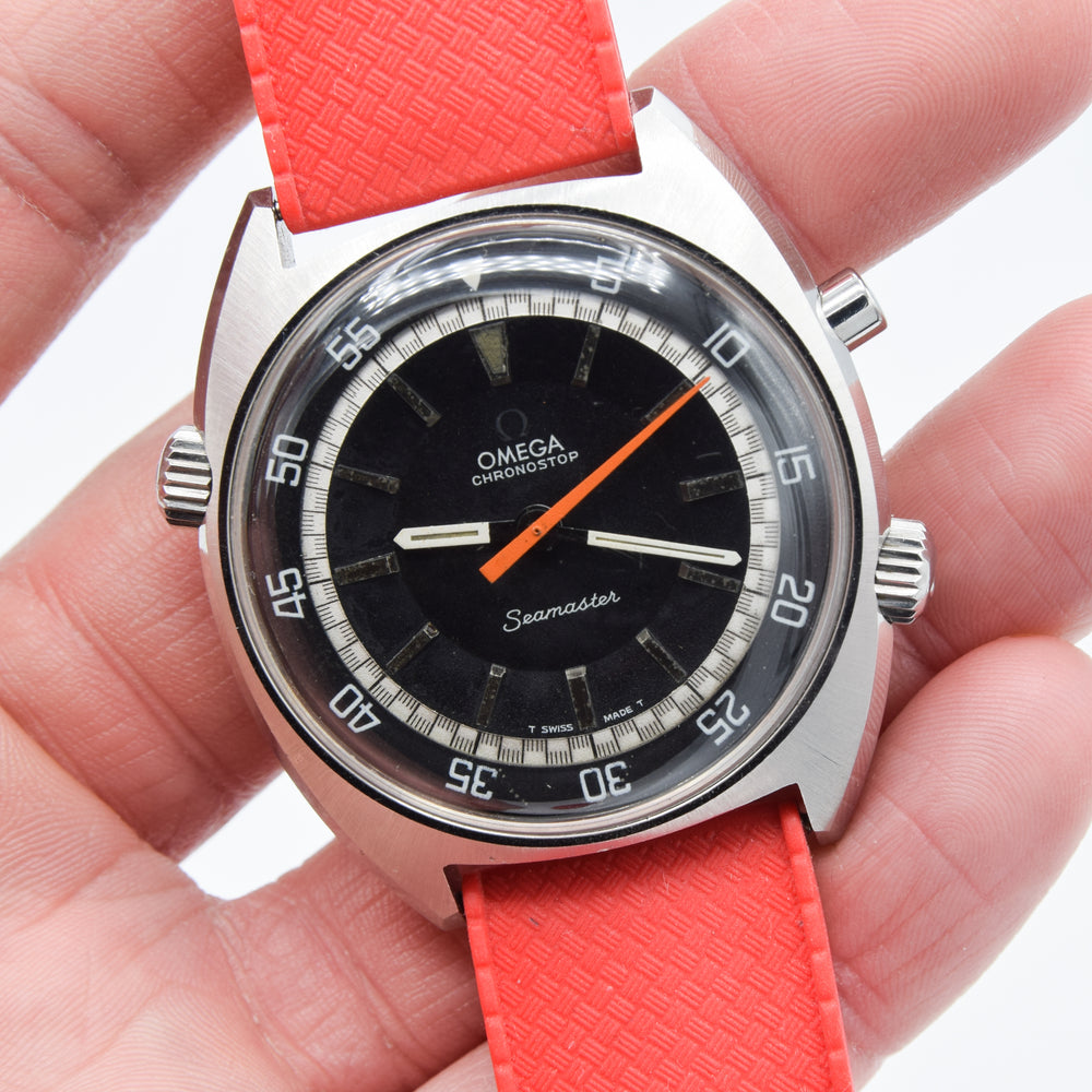 1968 Omega Seamaster Chronostop Dive Style Watch Model 145.008 in Stainless Steel