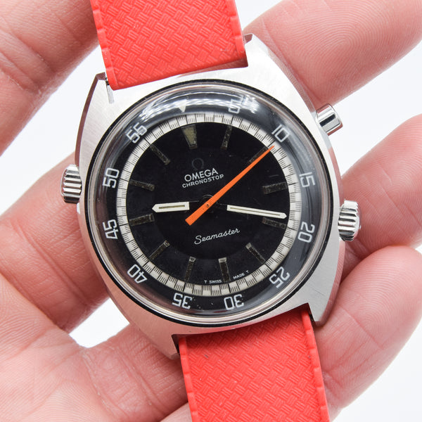 1968 Omega Seamaster Chronostop Dive Style Watch Model 145.008 in Stainless Steel