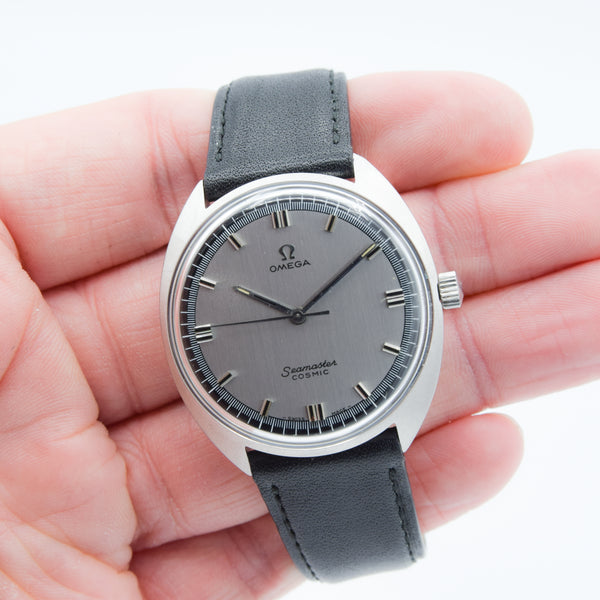 1970 Omega Seamaster Cosmic Model 136.017 Two Tone Graphite Dial in Stainless Steel Monocoque Case