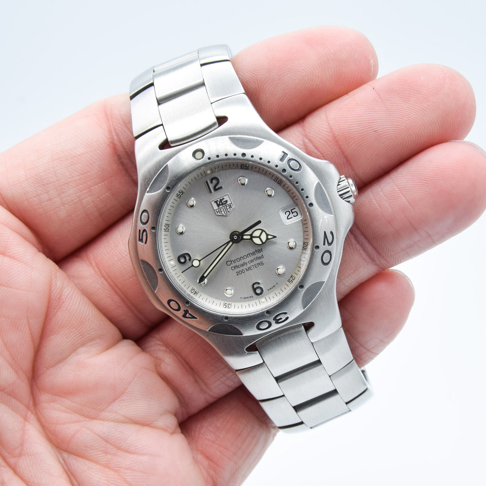 1990s TAG Heuer Kirium Date Automatic Chronometer Model WL5110 38mm Stainless Steel on Flip-Lock Bracelet with Box and Booklet