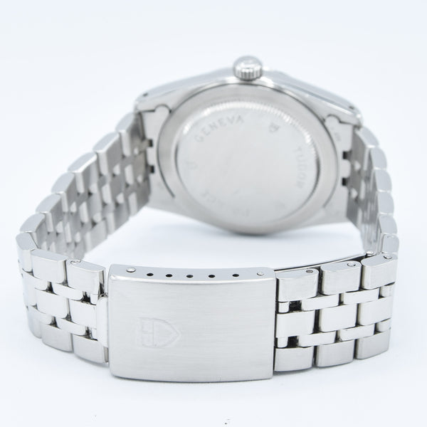 2002 Tudor Prince Date 74000N Rotor Self-Winding Wristwatch with Linen Dial Model in Stainless Steel with Box