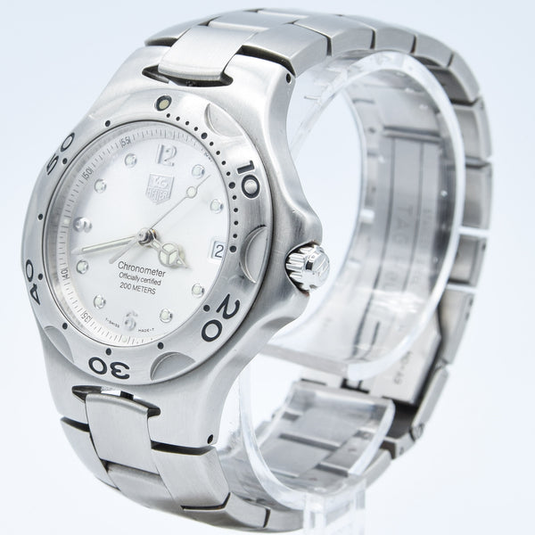 1990s TAG Heuer Kirium Date Automatic Chronometer Model WL5110 38mm Stainless Steel on Flip-Lock Bracelet with Box and Booklet