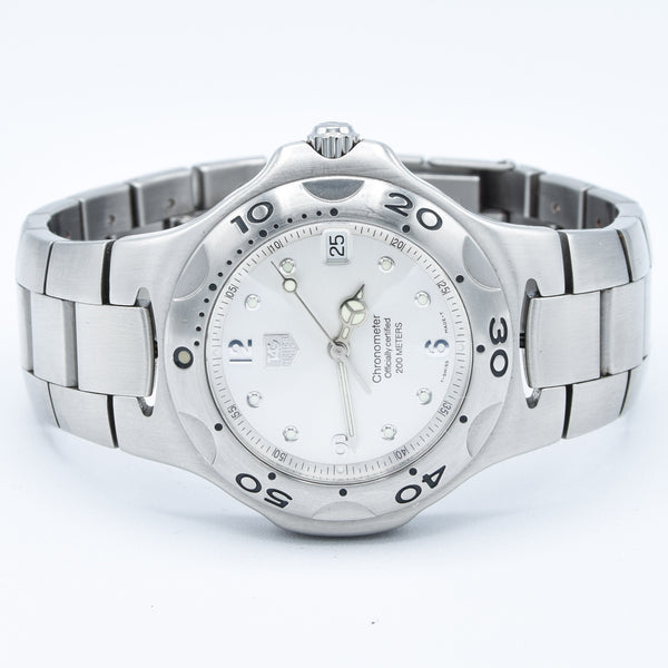 1990s TAG Heuer Kirium Date Automatic Chronometer Model WL5110 38mm Stainless Steel on Flip-Lock Bracelet with Box and Booklet