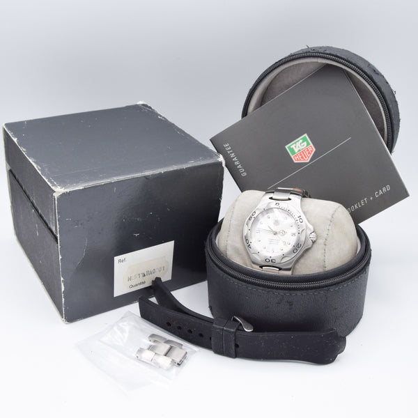 1990s TAG Heuer Kirium Date Automatic Chronometer Model WL5110 38mm Stainless Steel on Flip-Lock Bracelet with Box and Booklet