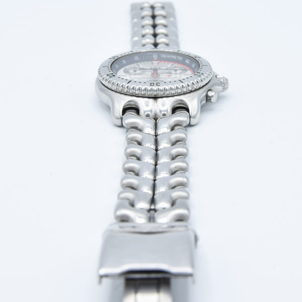 1998 TAG Heuer CG1117 West McLaren Mercedes 98 Limited Edition Chronograph Wristwatch in Stainless Steel Case on Bracelet with Box, Booklet and Card