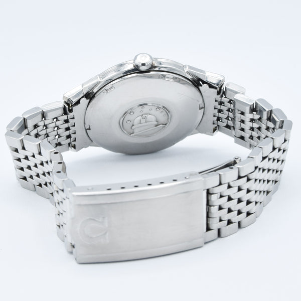 1962 Omega Constellation with Stunning Cross-Hair Pie Pan Model 14902 with Dog Legs on Flat Beads of Rice Bracelet