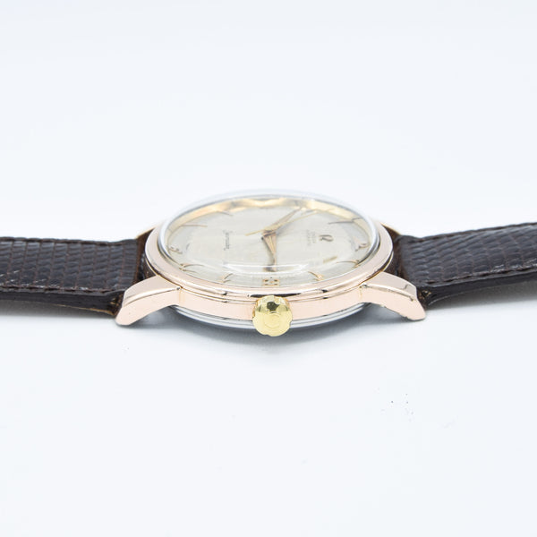 1956 Jumbo Oversized Omega Seamaster Automatic with Unique Two-Tone Tropicalised Dial Model 2857 in 36mm Gold Capped Case