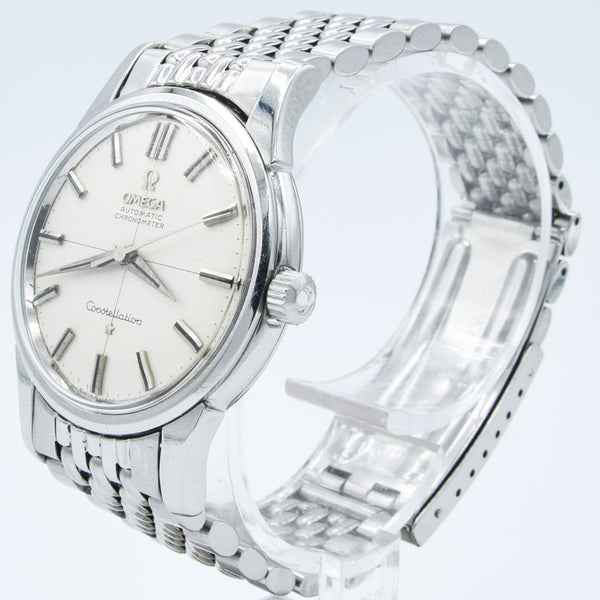 1962 Omega Constellation with Stunning Cross-Hair Model 14381 on Beads of Rice Bracelet