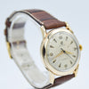 1954 Cyma Cymaflex Wristwatch Bombe Style Lugs and Mixed Arabic and Arrow Batons in Solid 9ct Gold with Original Box