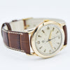 1954 Cyma Cymaflex Wristwatch Bombe Style Lugs and Mixed Arabic and Arrow Batons in Solid 9ct Gold with Original Box