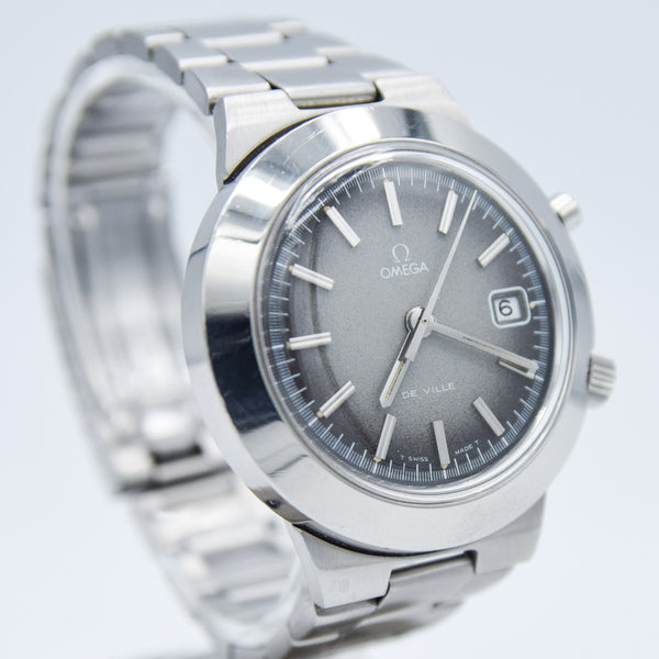 1969 Omega Rare Jumbo De Ville Chronostop with Grey Fume Dial Model 146.012 on Bracelet with Box