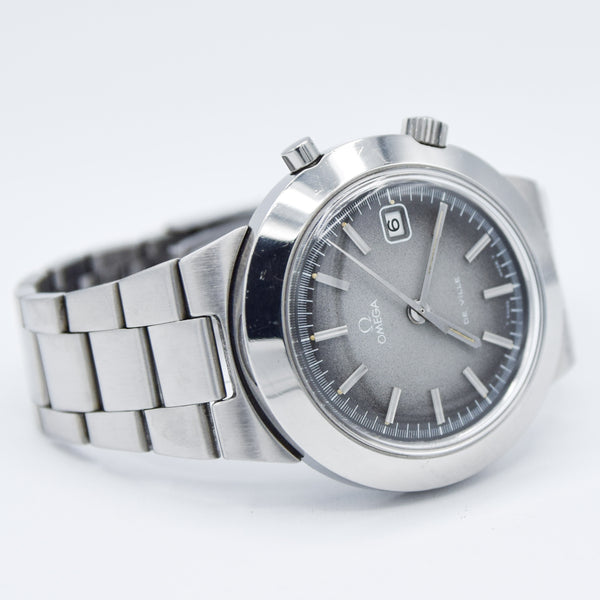 1969 Omega Rare Jumbo De Ville Chronostop with Grey Fume Dial Model 146.012 on Bracelet with Box