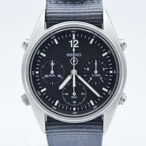 1984 Seiko 7A28-7120 RAF 6645-99  Gen 1 MOD Military 1st Issue Aircrew Chronograph Wristwatch