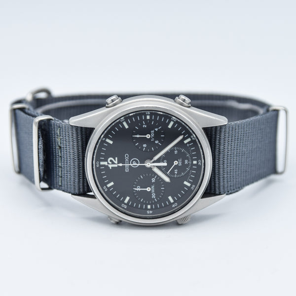 1984 Seiko 7A28-7120 RAF 6645-99  Gen 1 MOD Military 1st Issue Aircrew Chronograph Wristwatch
