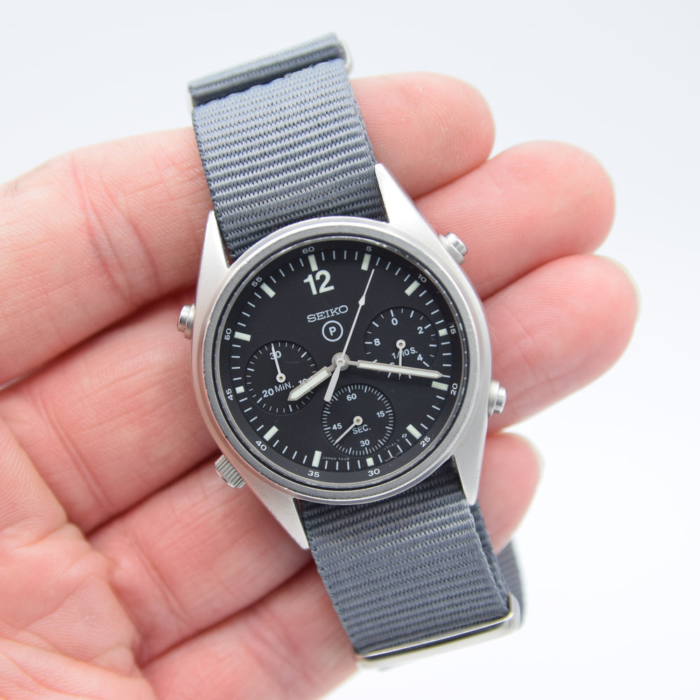 1984 Seiko 7A28-7120 RAF 6645-99  Gen 1 MOD Military 1st Issue Aircrew Chronograph Wristwatch