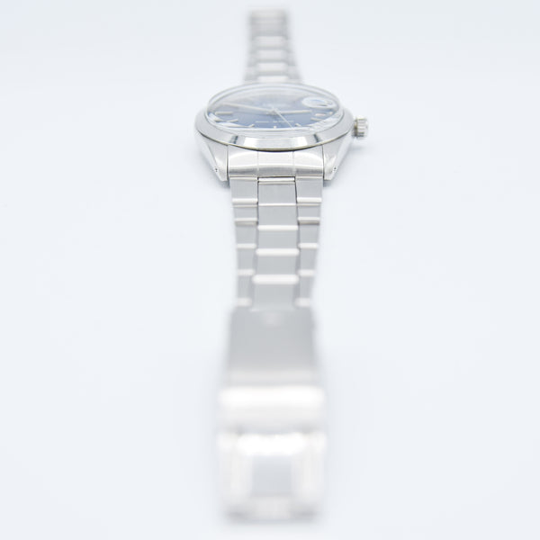 1968 Tudor Oyster Date Manual Wind Wristwatch Model 7992 with Metallic Blue Dial and Roulette Date on Original Bracelet