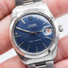 1968 Tudor Oyster Date Manual Wind Wristwatch Model 7992 with Metallic Blue Dial and Roulette Date on Original Bracelet