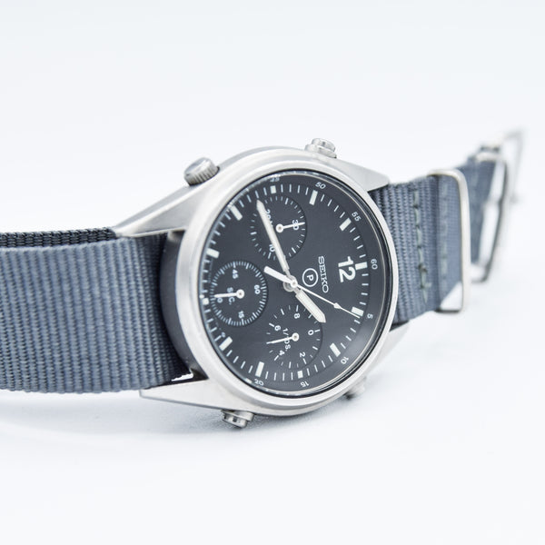 1984 Seiko 7A28-7120 RAF 6645-99 Generation 1 MOD Military 1st Issue Aircrew Chronograph Wristwatch