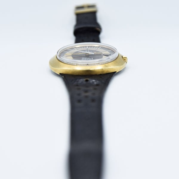 1970 Omega Geneve Dynamic Automatic Date with Gorgeous Two Tone Dial Model 166.039 in Gold Capped Case