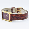 1979 Cartier Ladies Tank Mechanical with Unique Burgundy Red Patina Dial in 925 Sterling Silver Gilt Vermeil Case with Box and Papers