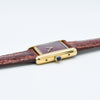 1979 Cartier Ladies Tank Mechanical with Unique Burgundy Red Patina Dial in 925 Sterling Silver Gilt Vermeil Case with Box and Papers