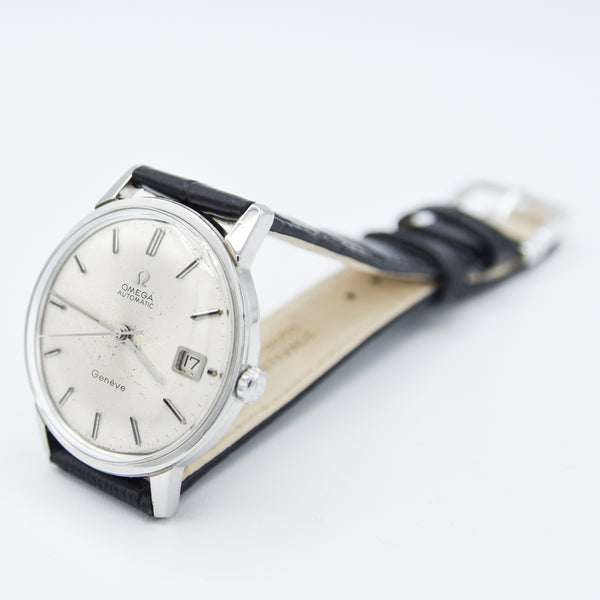1965 Omega Seamaster Geneve Automatic Date Model 166.002 with Patina Dial in Stainless Steel Case