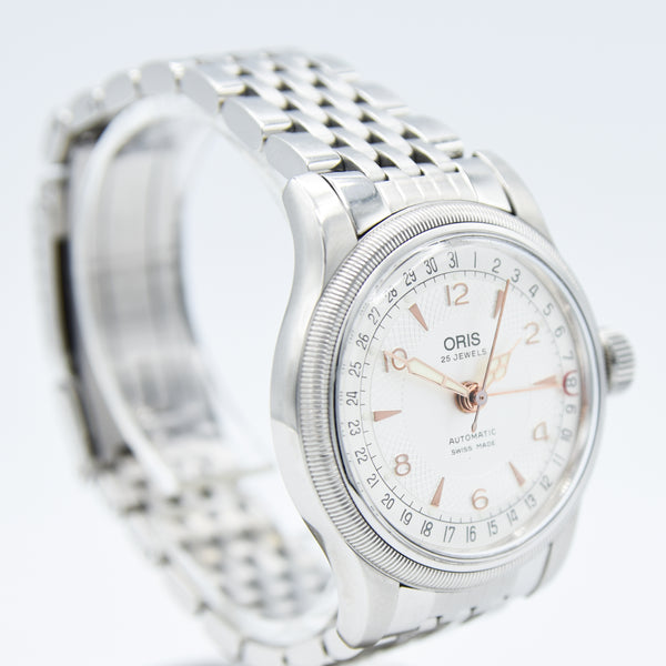 1990s Oris Big Crown Pointer Date Automatic Wristwatch Model 7551 in 36mm Stainless Steel Case on Bracelet