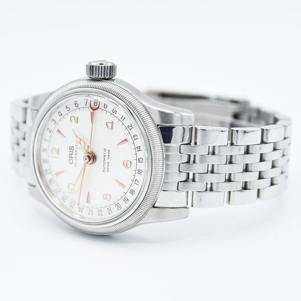 1990s Oris Big Crown Pointer Date Automatic Wristwatch Model 7551 in 36mm Stainless Steel Case on Bracelet