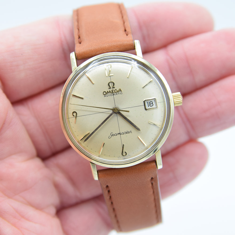 1959 Omega Seamaster Automatic Date Model 14730 in Stainless Steel and Gold Pre De Ville