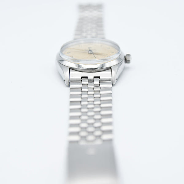 1958 Rolex Oyster Perpetual Air King Super Precision Model 5500 All Arabic Tropical Numerals in Stainless Steel on JB Champion Jubilee Bracelet